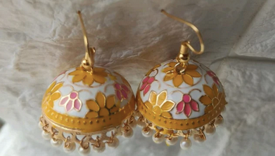 Hand-Painted Meenakari Jhumka Earrings (20 Pairs)